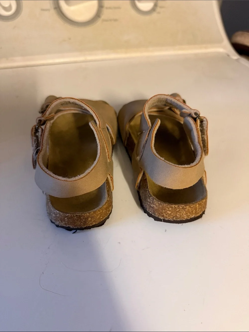Kids Tan Leather Buckle Sandals
